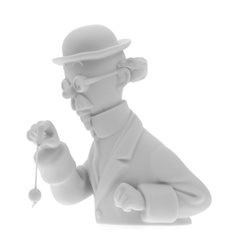 Tintin Statue: Porcelain-Bust: Professor Calculus matt 13 cm (Moulinsart 44208)