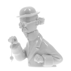 Tintin Statue: Porcelain-Bust: Professor Calculus, brilliant 13 cm (Moulinsart 44209)