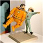 Tim und Struppi Comicfigur: Kapitän Haddock und Professor Bienlein als Astronauten, 22x21cm (Moulinsart 44024) 