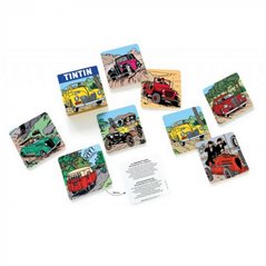 Tintin Coaster Set of 8 car rides (Moulinsart 4358)
