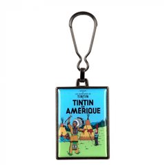 Tintin Keychain metal: Tintin en Amérique, 6cm (Moulinsart 42521)