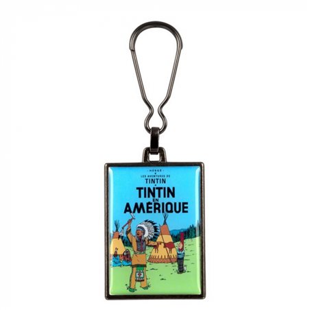 Tim und Struppi Schlüsselanhänger: Tintin en Amérique, metall 6cm (Moulinsart 42521)