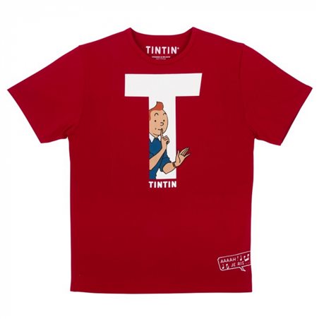 Tintin T-Shirt T in Red, Size S-XL (Moulinsart 896) 