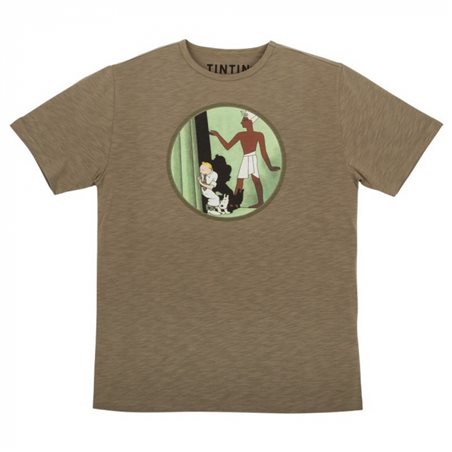 Tintin T-Shirt Cigars of the Pharaoh in Khaki, Size S-XL (Moulinsart 898) 