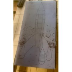 Tim und Struppi Rakete: Figur Mondrakete 90cm, Beschädigt (Moulinsart 46993) 