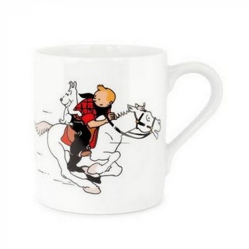 Tintin Mugs: Tintin Cowboy with Snowy in America, Porcelain (Moulinsart 47990) Tintin Mugs: Tintin Cowboy with Snowy in America, Porcelain (Moulinsart 47990)