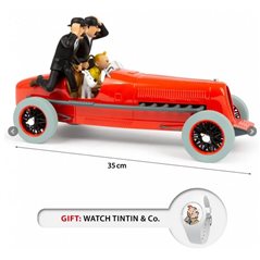 Tintin Statue Resin Car: The red Racing car  1/12 (Moulinsart 44504)