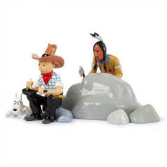 Tintin Figurine: Collectible Tintin and Snowy in America with the indian (Moulinsart 29260)