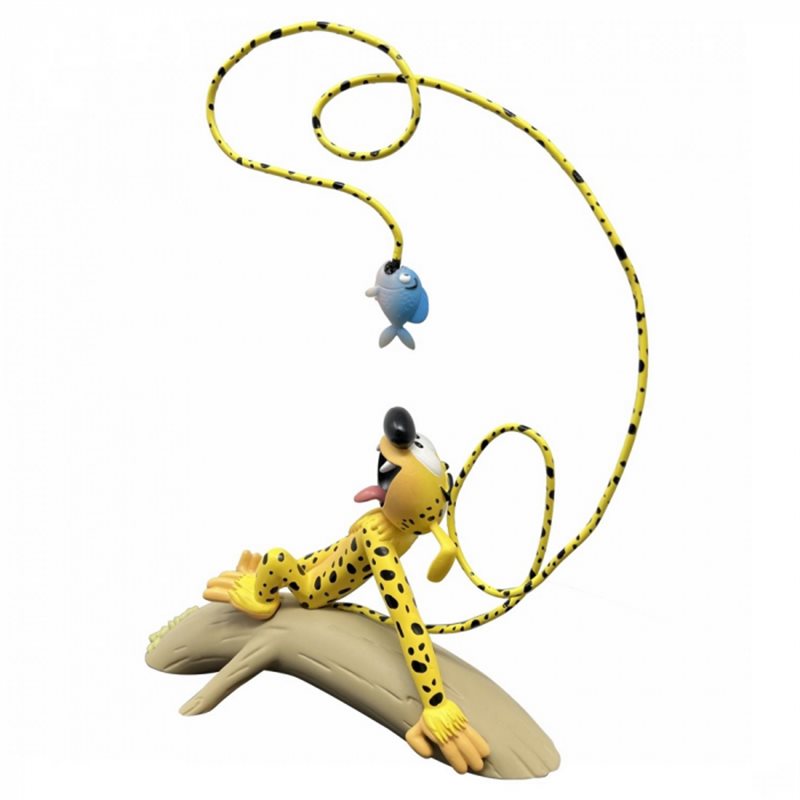 Marsupilami Figur mit Piranha, Kunstharz  (Plastoy 407)