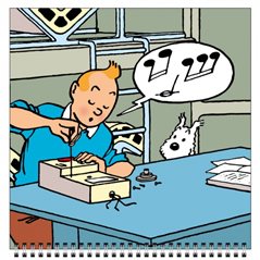 Tintin Calendar 2024, German 30x30cm (Moulinsart 24464)