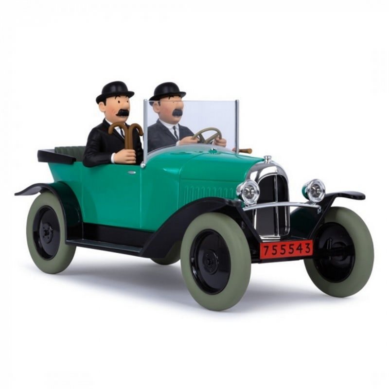 Tintin Statue Resin Car: the Thomson and Thompson Citroen 5CV 1/12 (Moulinsart 44505)