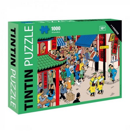 Tim und Struppi Puzzle: Schulze & Schultze als Chinesen mit Poster, 1000 Teile (Moulinsart 81558) 