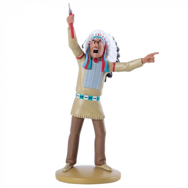 Tintin Collectible Comic Statue resin: Great American Indian Chief, 13 cm (Moulinsart 42249)