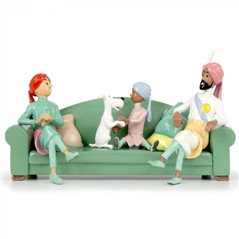 Tintin Figurine: Collectible Tintin and Snowy, the couch scene (Moulinsart 29263)