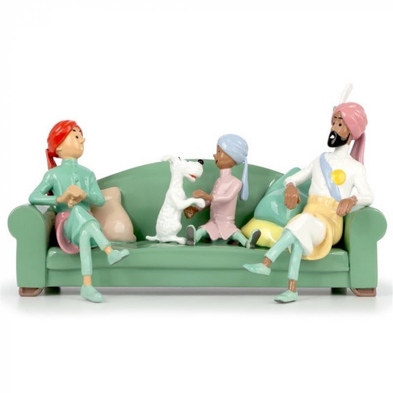 Tintin Figurine: Collectible Tintin and Snowy, the couch scene (Moulinsart 29263)