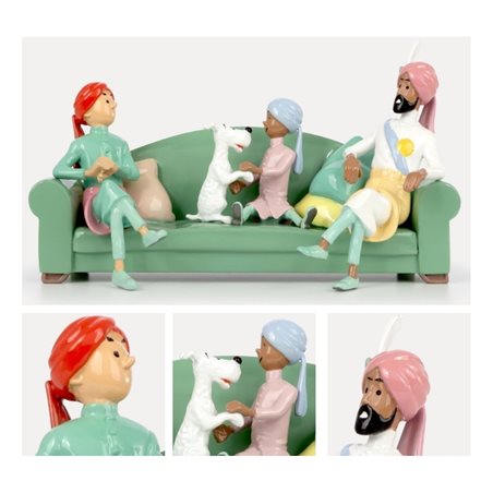 Tintin Figurine: Collectible Tintin and Snowy, the couch scene (Moulinsart 29263)