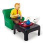 Tintin Statue Resin: Tintin and Snowy Teatime, 30 cm (Moulinsart 47002)