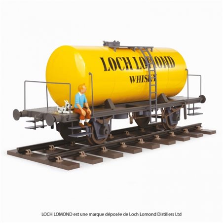 Tintin Statue Resin: Tintin and Snowy the Wagon Loch Lomond, 77 cm (Moulinsart 40030)