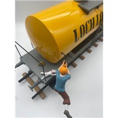 Tintin Statue Resin: Tintin and Snowy the Wagon Loch Lomond, 77 cm (Moulinsart 40030)