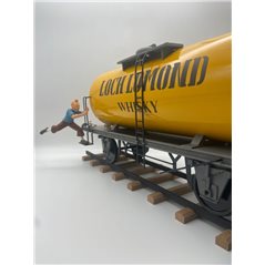 Tintin Statue Resin: Tintin and Snowy the Wagon Loch Lomond, 77 cm (Moulinsart 40030)