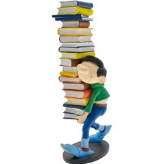 Figur Gaston mit Bücherstapel